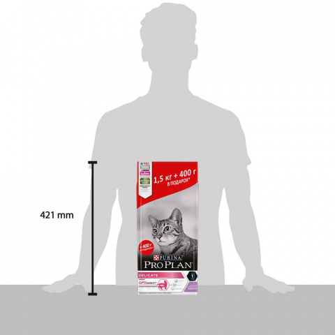 Delicate Сухой корм для кошек от 1 года с чувствительным пищеварением синдейкой, 1,5 кг + 400 г 5