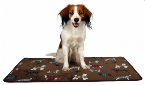Лежак с противоскользящим покрытием FunDogs для кошек и собак средних и крупных пород, 90x68 см, коричневый 1