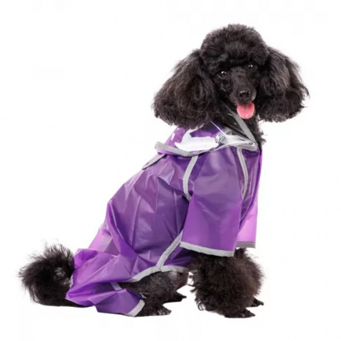 Дождевик для собак с ножками M фиолетовый (унисекс)