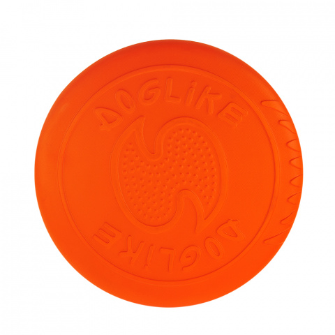Игрушка для собак Тарелка летающая диаметр 22 см средняя оранжевая, толщина 2,3 см, для собак средних пород (снаряд, пуллер)
