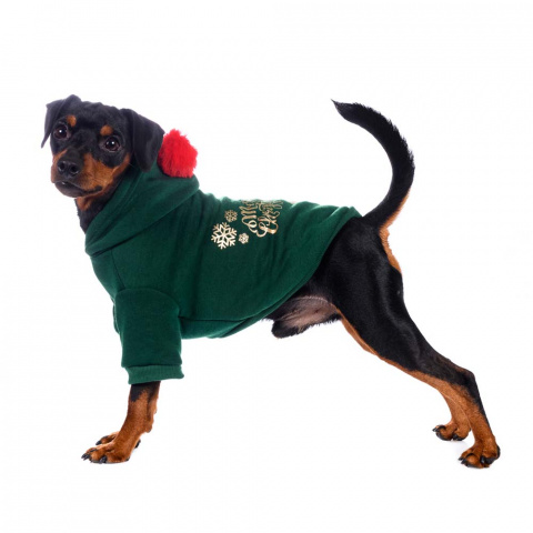 Толстовка для собак зеленая Christmas XL 3