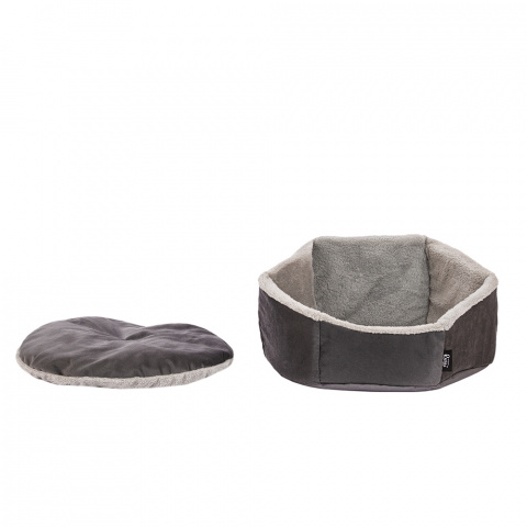 Лежак меховой Софт M для кошек и собак мелких пород, серый 4