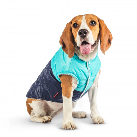 Куртка с капюшоном для собак L синий (унисекс)