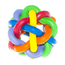 Игрушка для собак Мяч резиновый плетеный цветной 6 см