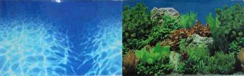 Фон для аквариума двусторонний Синее море/Растительный пейзаж  50х100см(9063/9071)