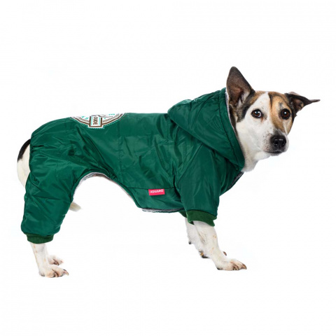 Комбинезон с капюшоном для собак M зеленый (унисекс)