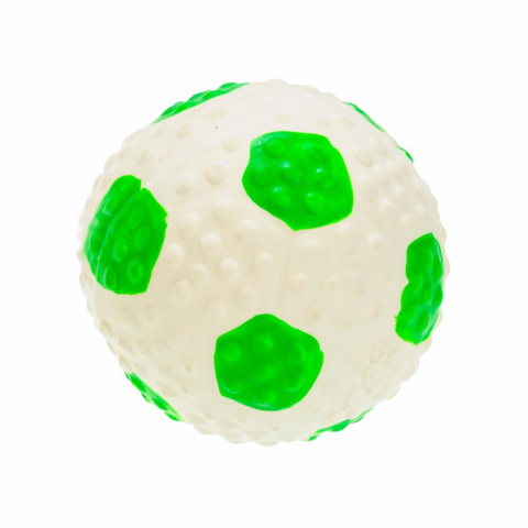 Игрушка для собак Мяч футбольный, латекс, белый 5,5 см