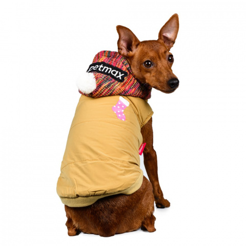 Куртка с капюшоном для собак S желтый (унисекс) 5