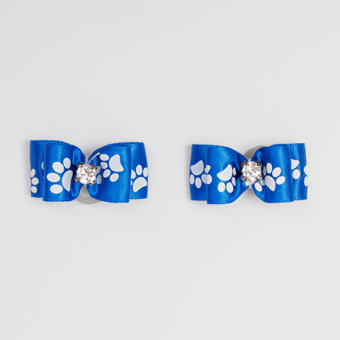 Бантики объемные с лапками для собак, 3,5х1,5 см, синий, 2 шт. 1
