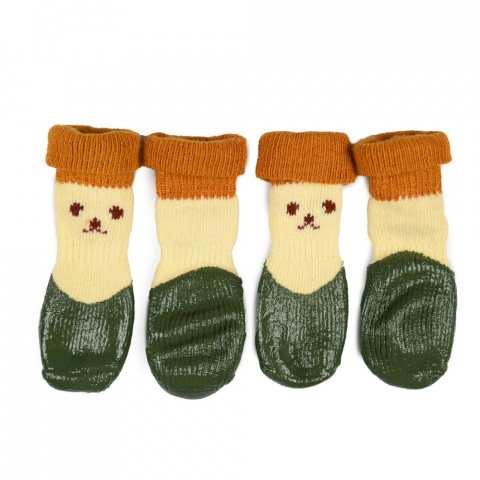 Носки с прорезиненной подошвой для кошек и собак XL зеленый (унисекс) 1