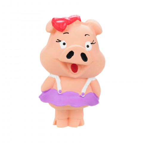 Игрушка для собак Свинка в платье, латекс, 13 см