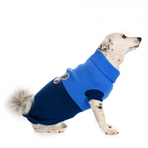 Свитер для собак с пайетками 55см 4XL синий (унисекс) 1
