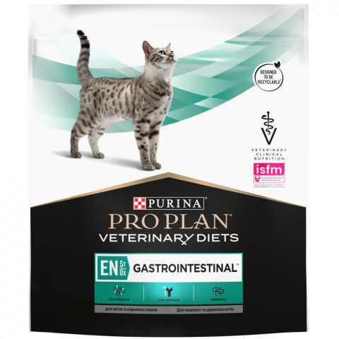 Сухой корм полнорационный диетический Veterinary Diets EN St/Ox Gastrointestinal для взрослых кошек и котят для снижения проявлений кишечных расстройств, способствует восполнению питательных веществ и выздоровлению 400 г