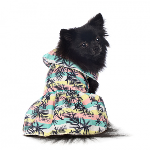 Платье для собак с листьями зеленое L 2