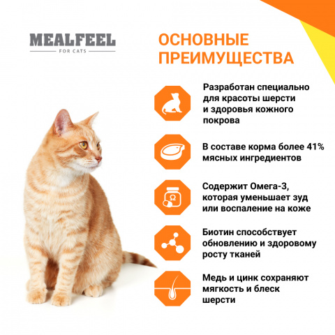 Functional Nutrition Влажный корм (пауч) для красоты шерсти и здоровья кожного покрова кошек, кусочки с индейкой в соусе, 85 гр. 1