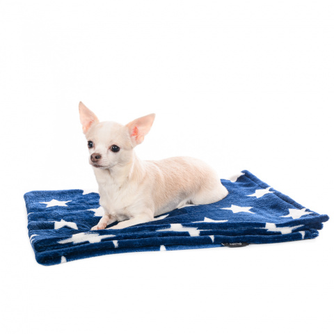 Плед Звезды для кошек и собак всех размеров, 100х75 см, синий