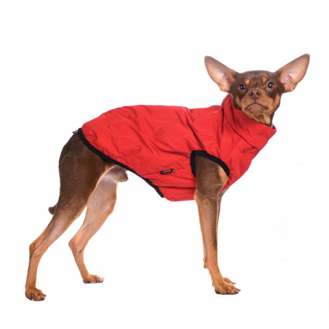 Куртка для собак на молнии красная 8