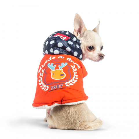 Куртка с капюшоном для собак S оранжевый (унисекс)