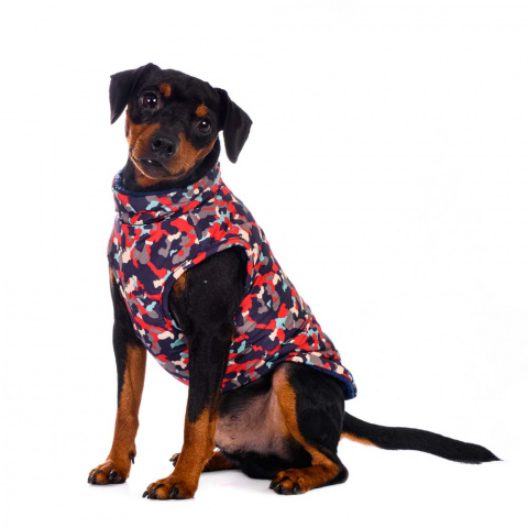 Куртка для собак на молнии красная камуфляж XL 1
