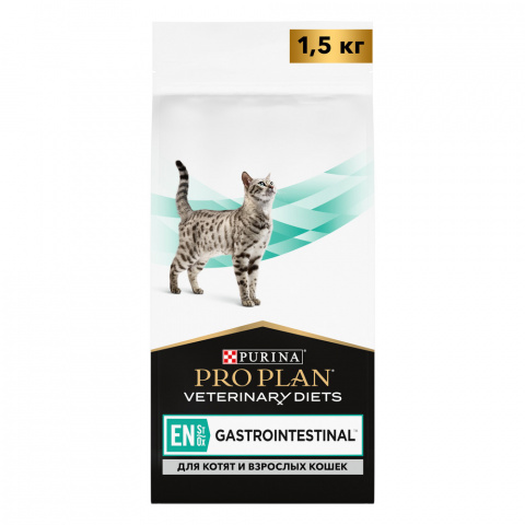 Veterinary Diets EN ST/OX Gastrointestinal Сухой корм для котят и взрослых кошек для снижения проявлений кишечных расстройств, 1,5 кг 6