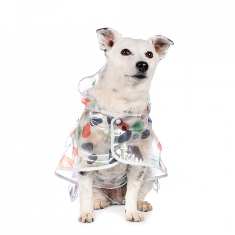 Дождевик-плащ с капюшоном для собак 50см 3XL прозрачный (унисекс) 1