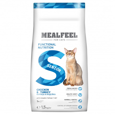 Functional Nutrition Senior корм для кошек старше 7 лет, с курицей и индейкой, 1,5 кг
