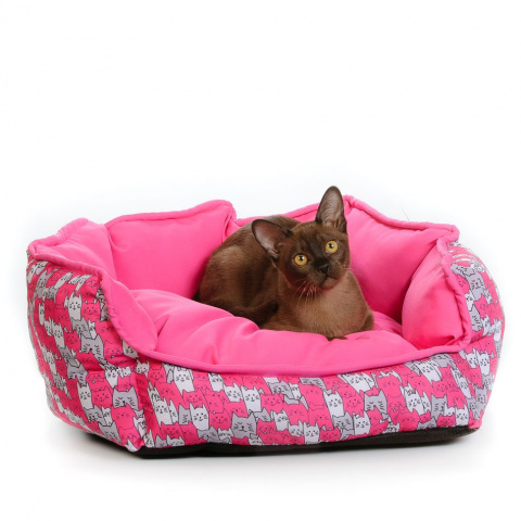 Лежанка Дрим для кошек и собак мелких пород, 45х45х20 см, розовый 1