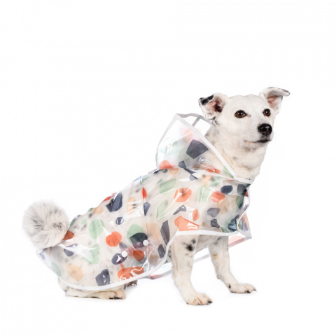 Дождевик-плащ с капюшоном для собак 50см 3XL прозрачный (унисекс)