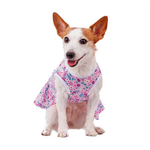 Платье для собак в цветочек L фиолетовый (девочка) 1