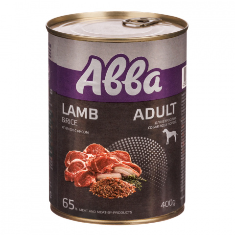 Adult Консервы для взрослых собак всех пород, ягненок с рисом, 400 гр.