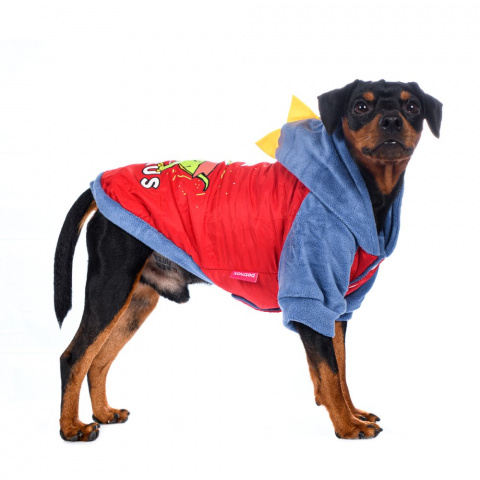 Куртка с капюшоном для собак M красный (унисекс) 4