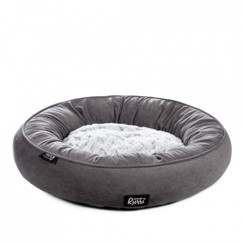 Лежак круглый для кошек и собак мелких пород, 50x15 см, серый 1