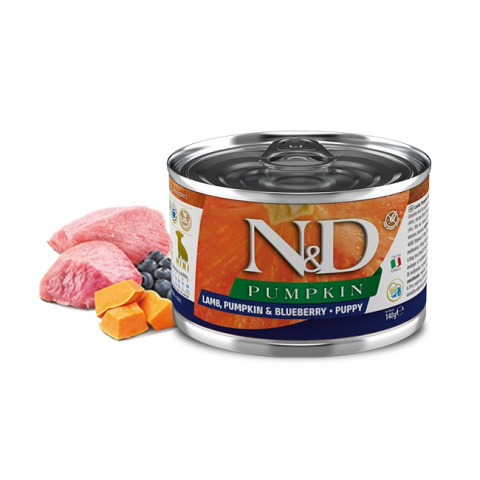 N&D PUMPKIN влажный корм для щенков, с ягненком, тыквой, черникой, 140г 1