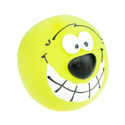 Игрушка для собак Мяч Смайлик, латекс, 9 см