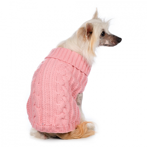 Свитер для собак вязаный розовый 40 см XL