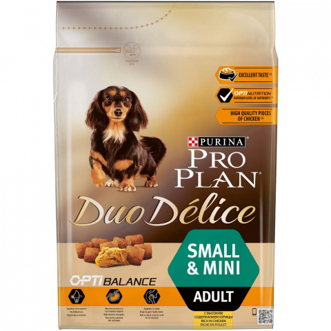 Duo Delice Сухой корм для взрослых собак мелких и карликовых пород, с высоким содержанием курицы, 2,5 кг 1