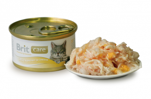 Care Влажный корм (консервы) для кошек, с куриной грудкой и сыром, 80 гр. 1