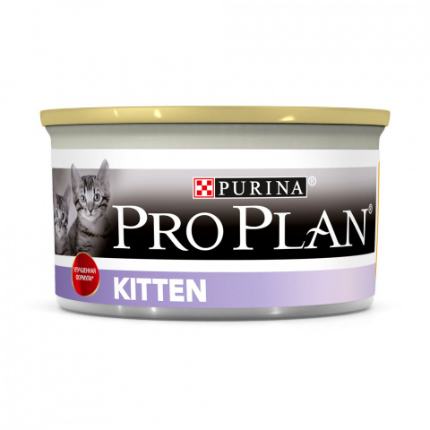Kitten Влажный корм (консервы) для котят, мусс с высоким содержанием курицы, 85 гр.