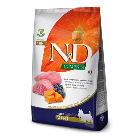 N&D PUMPKIN сухой корм для собак мелких пород, с ягненком, тыквой и черникой, 7кг 2