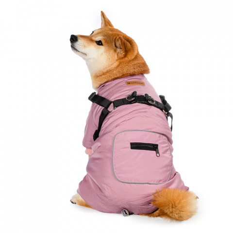 Комбинезон со шлейкой для собак L фиолетовый (девочка)