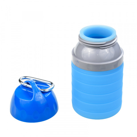 Бутылка для воды складывающаяся голубая 1