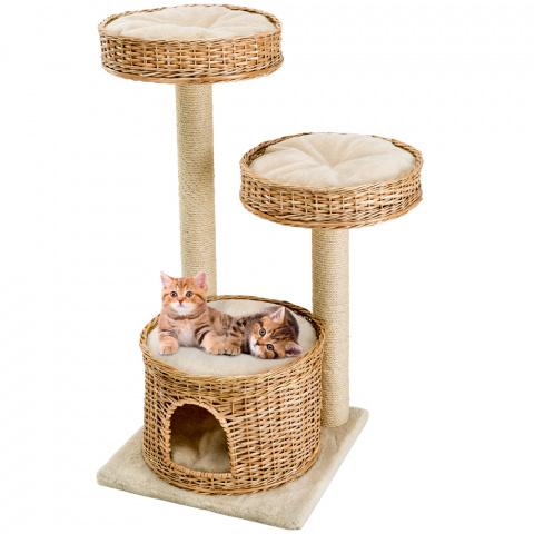 Спально-игровой комплекс с когтеточкой для кошек Amir, 50x50x102,5 см 2