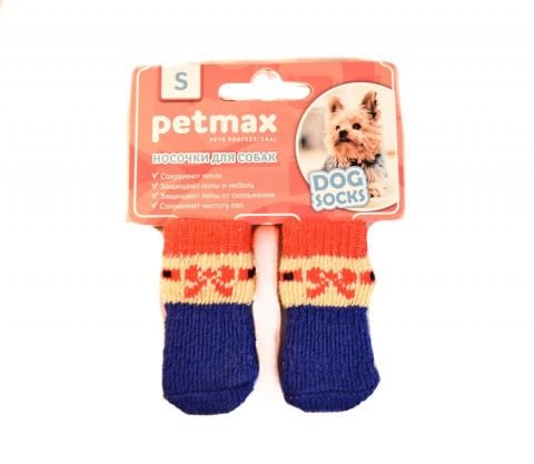 Носки для собак синие с бантиком