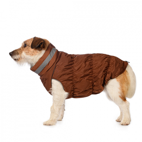 Куртка для собак на молнии коричневая 1