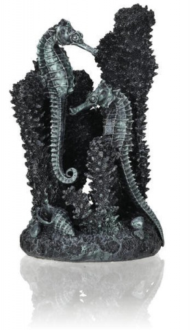 Скульптура Коралл с морскими коньками S черный 9x8x14 см