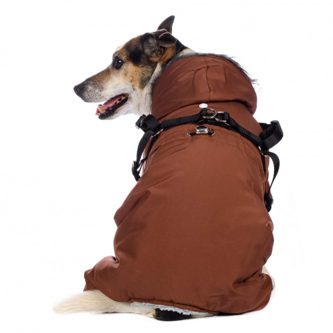 Комбинезон со шлейкой и капюшоном для собак XL коричневый (унисекс) 5