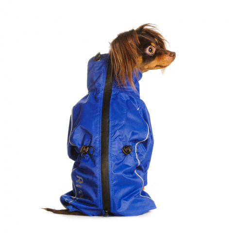Дождевик с мембраной и резиновой молнией для собак Пекинес XL синий (мальчик) 1