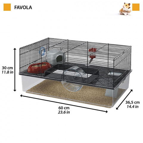 Клетка для грызунов Favola, 60x36,5x30 см, черная 2