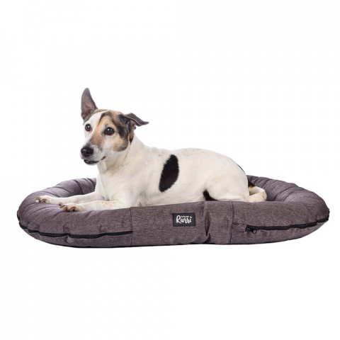 Лежак овальный для собак и кошек средних пород, 80х55 см, кофейный 1