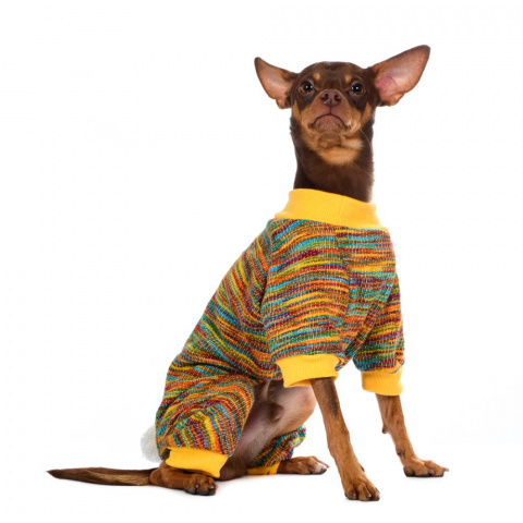 Костюм с хвостиком для собак XL желтый (унисекс)